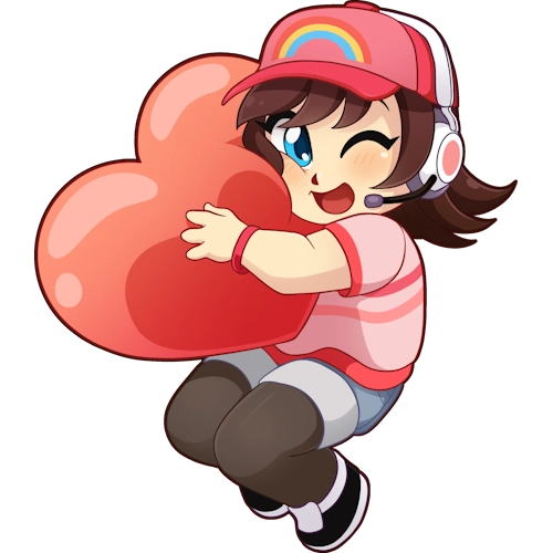 Samantha Says hugging a giant love heart
